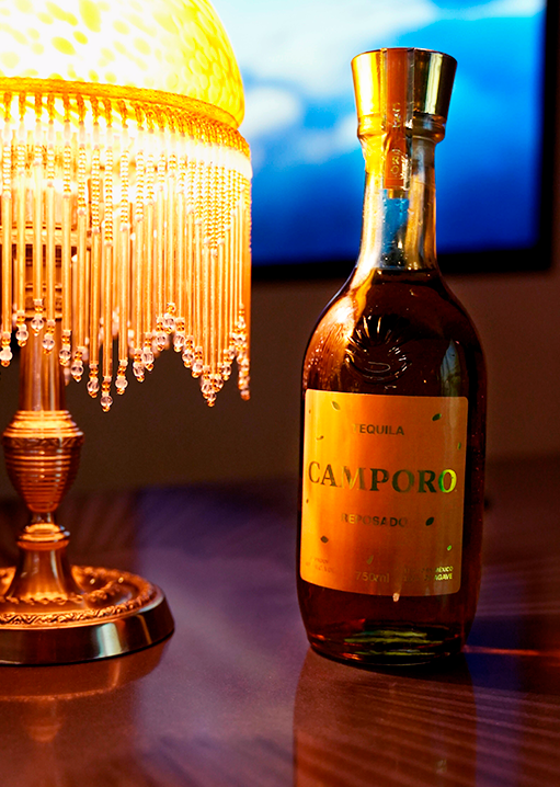 Bottle of Camporo Reposado Tequila